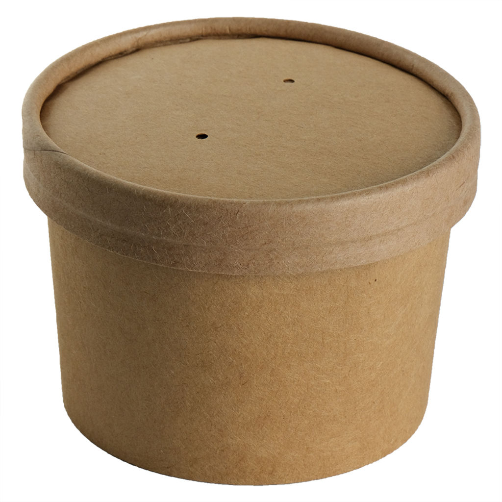Picture of Union Disposable Kraft Soup Cup With Paper Lid, 6 Pieces - Pack of 32 - Carton