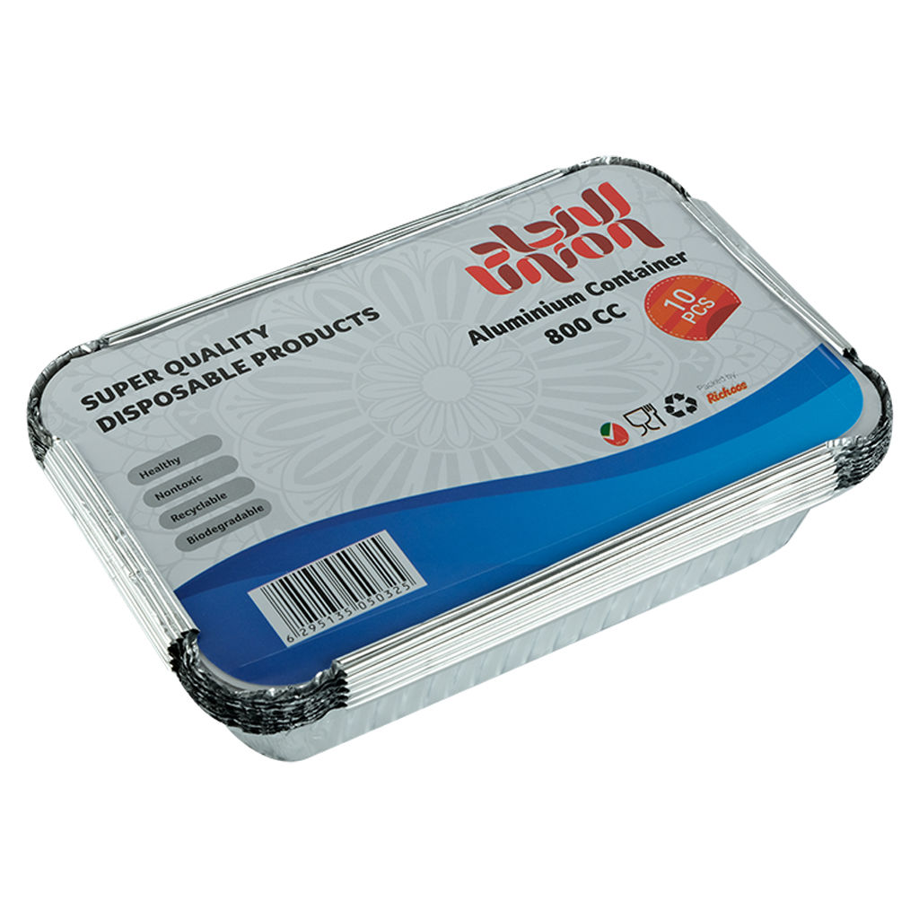 Picture of Union 800CC Disposable Aluminium Container, 10 Pieces - Pack of 100 - Carton