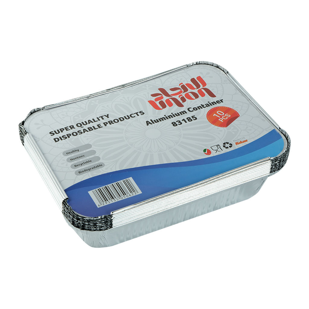 Picture of Union Aluminum Container With Lid, 10 Pieces - Pack of 40 - Carton