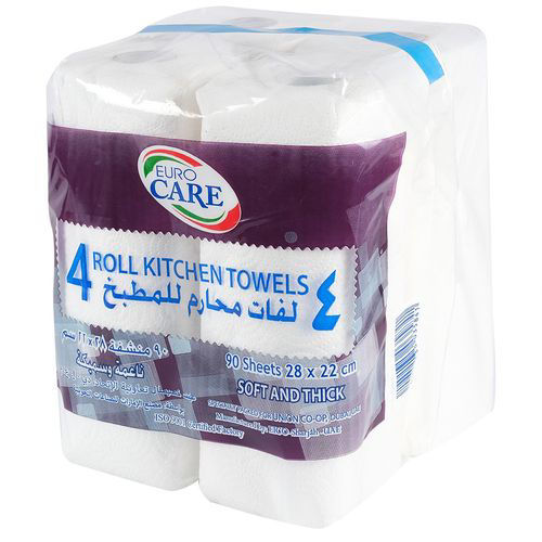 Picture of 90-Sheet Kitchen Towel Rolls, 4 Roll Pack - Carton of 4 Packs