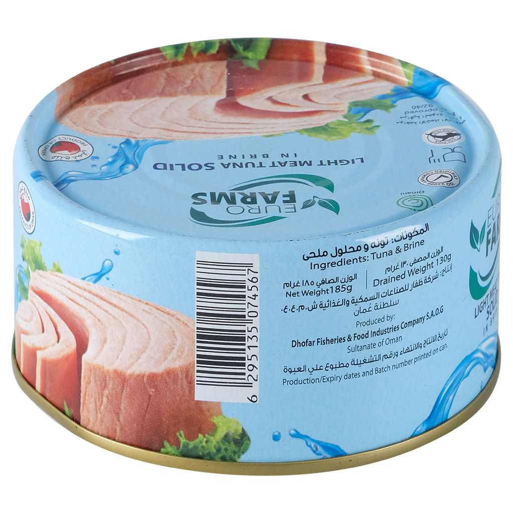 Picture of Light Meat Tuna Solid in Brine, 185g - Carton of 48 Tins