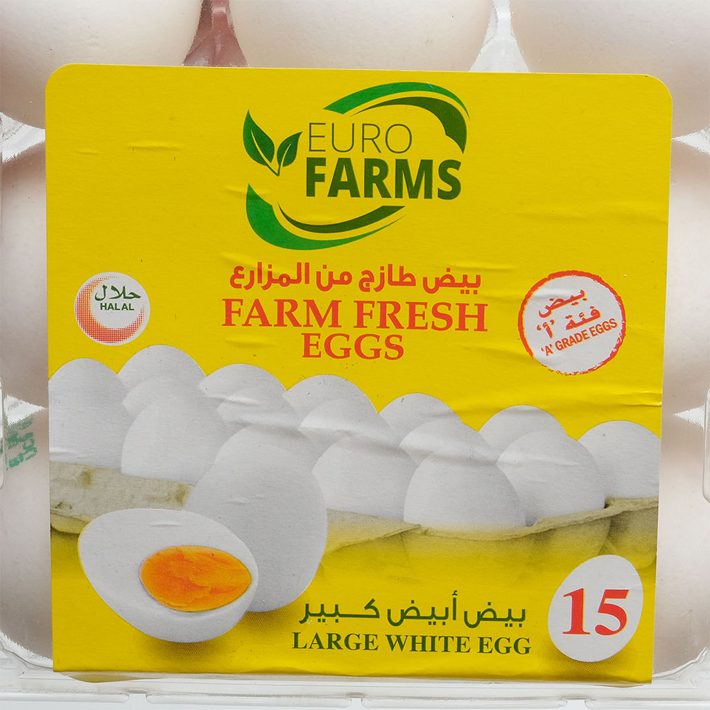 Picture of Farm Fresh 15 Pcs Large Eggs Tray, White - Carton of 24 Trays