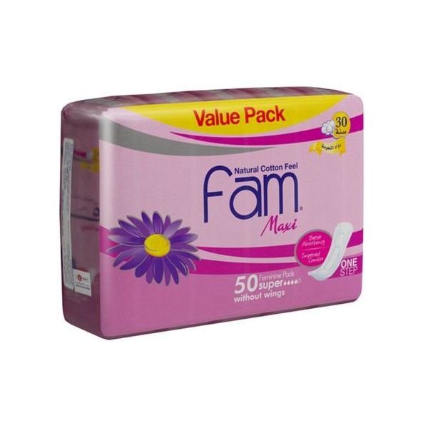 Buy Online Fam Maxi Without Wings Sanitary Pads, Super Carton Of 300
