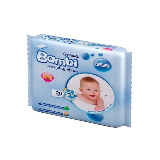 Buy Online Sanita Bambi Everyday Clean Baby Wet Wipes, Carton of 24 ...