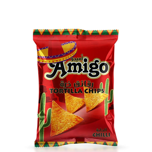 Buy Online Amigo Tortilla Chips Chilli Flavour, 100g, Carton of 18 Pcs