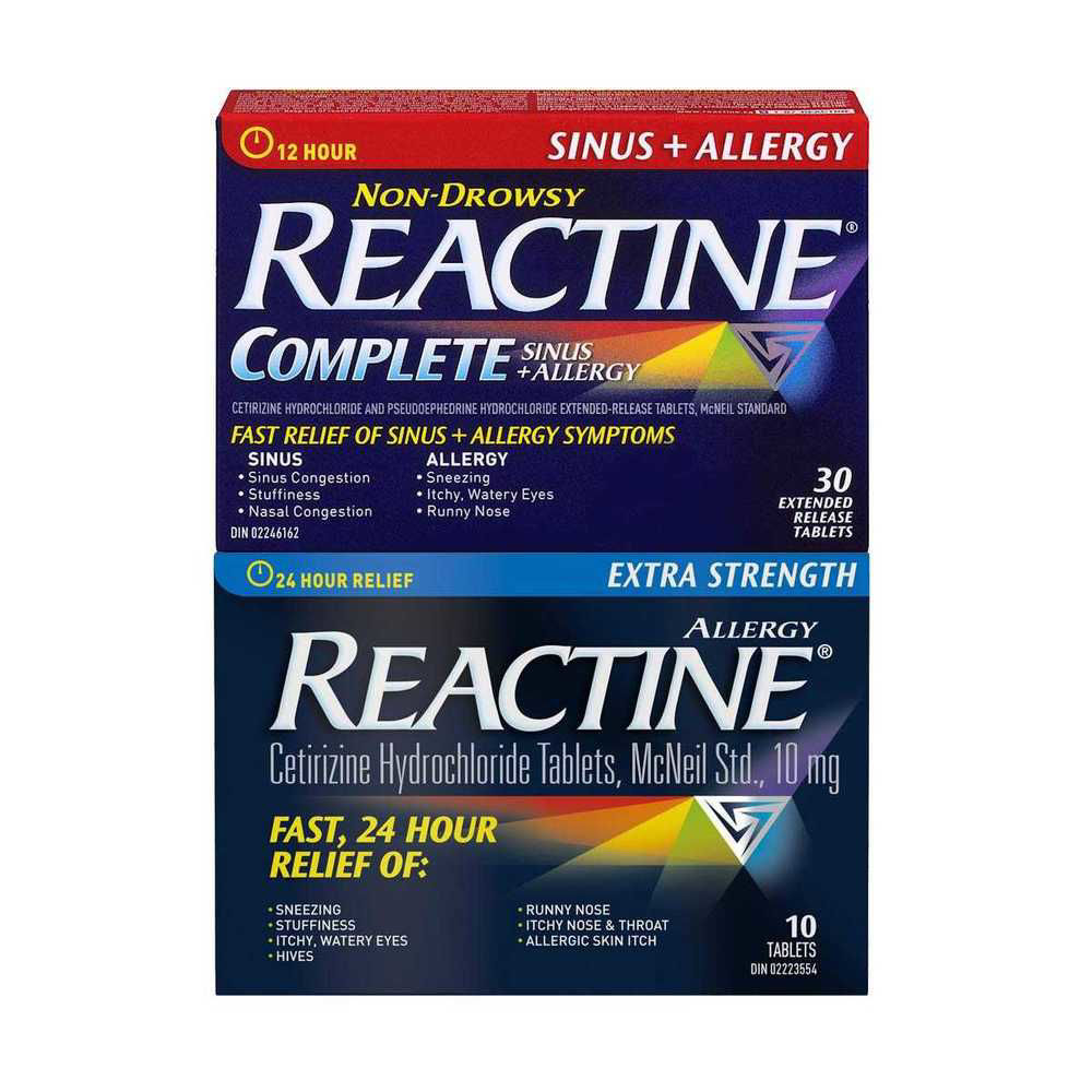 Buy Online Reactine Complete for Sinus + Allergy Tablets Pack of 30