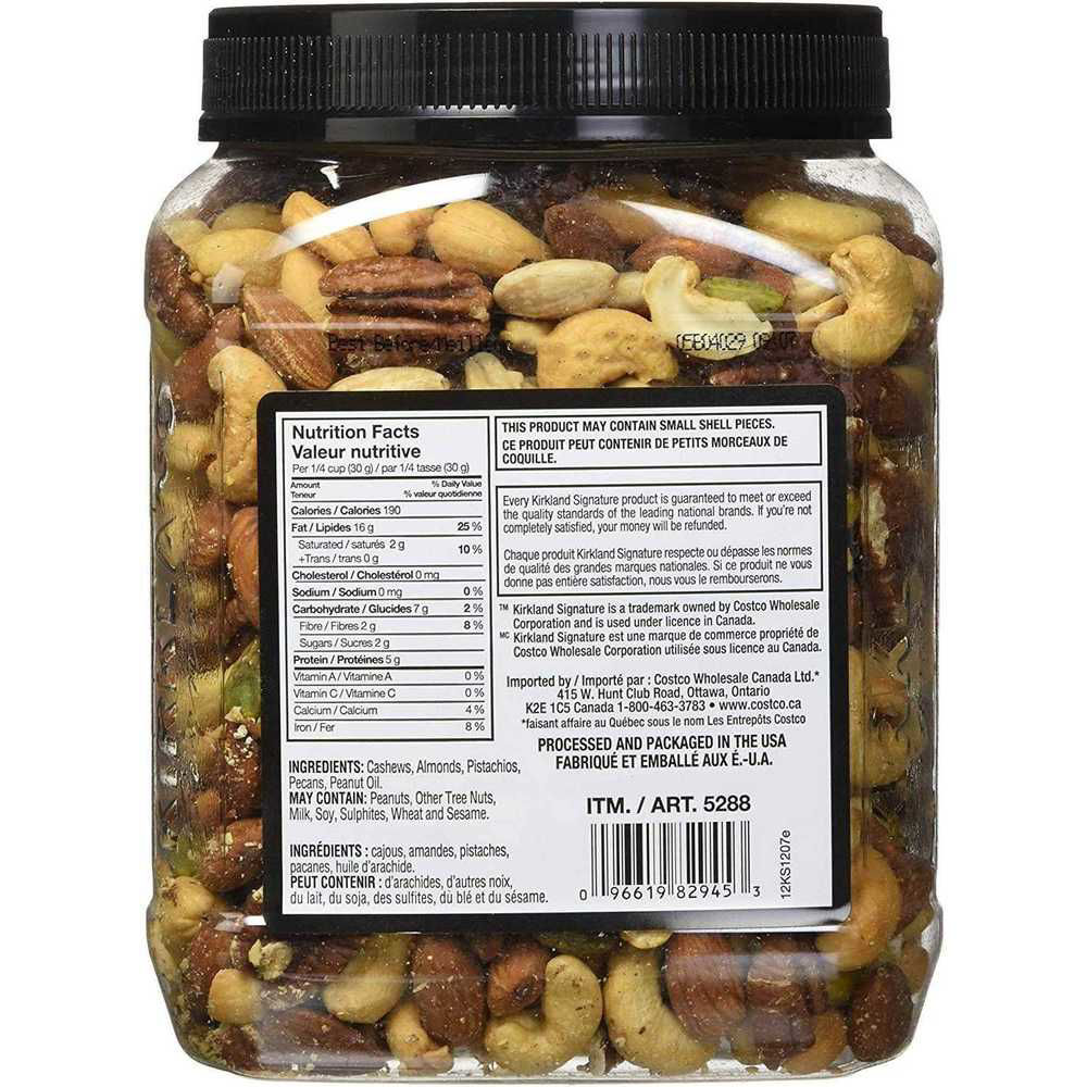 Buy Online Kirkland Signature Unsalted Mixed Nuts 1.13kg in UAE