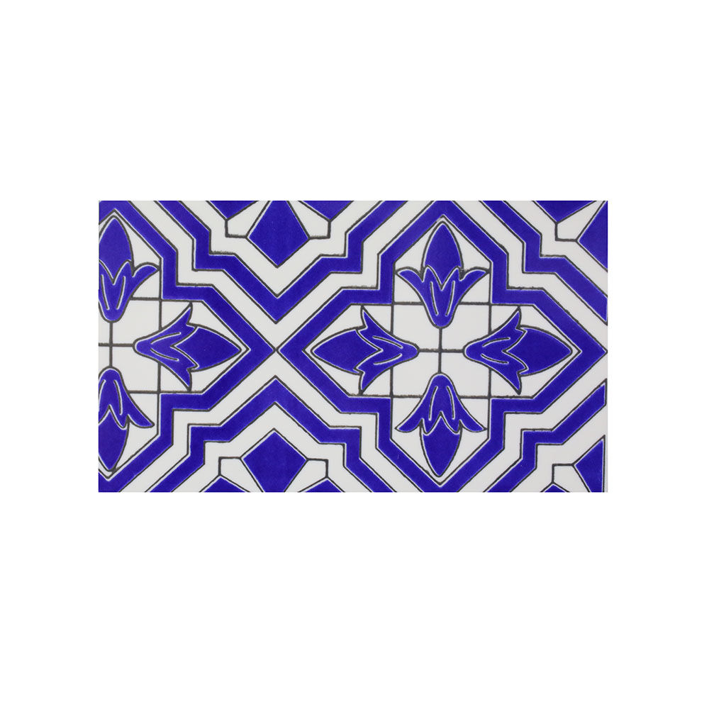 Buy Online Al Seeb Ceramic Floor Tiles, 15x30cm, AS201, Blue & White