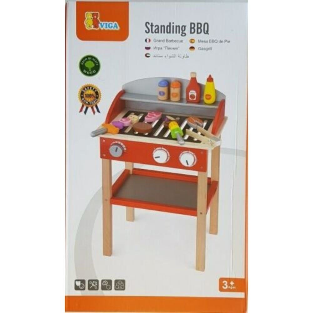 Buy Online Viga Wooden Pretend Play Toy Kitchen Food Standing Bbq in