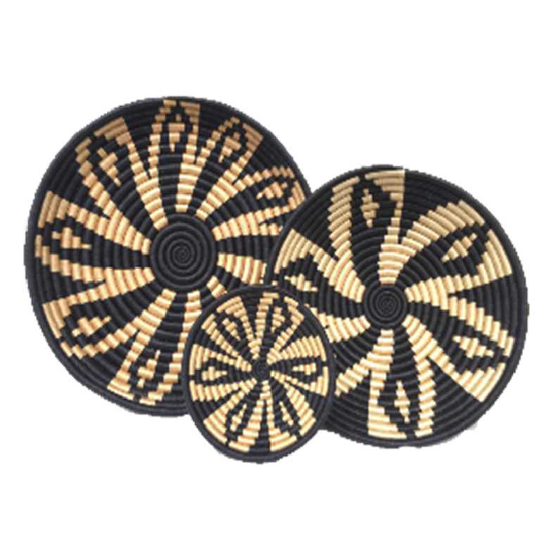 Picture of Azizi Life Flight Beautiful Woven Bowl, Black & Beige