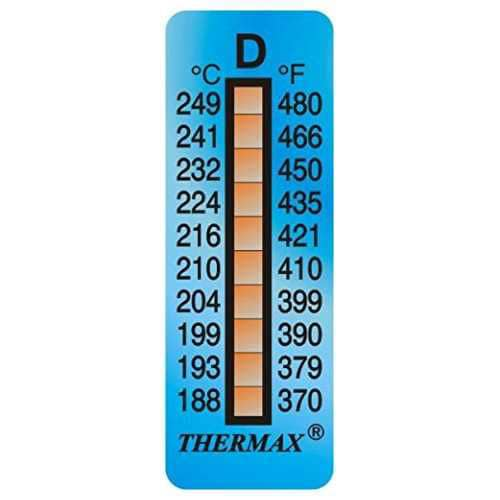 Buy Online Thermax Temperature Indicating Label Strips, 10 Level, 188°C ...