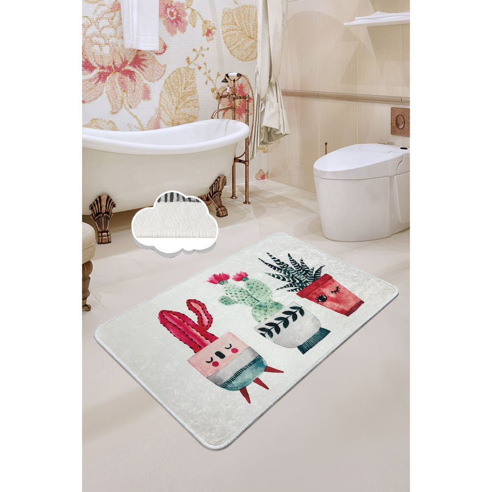 Picture of Ant Decor Happy Cactus Printed Decorative Non Slip Area Rug