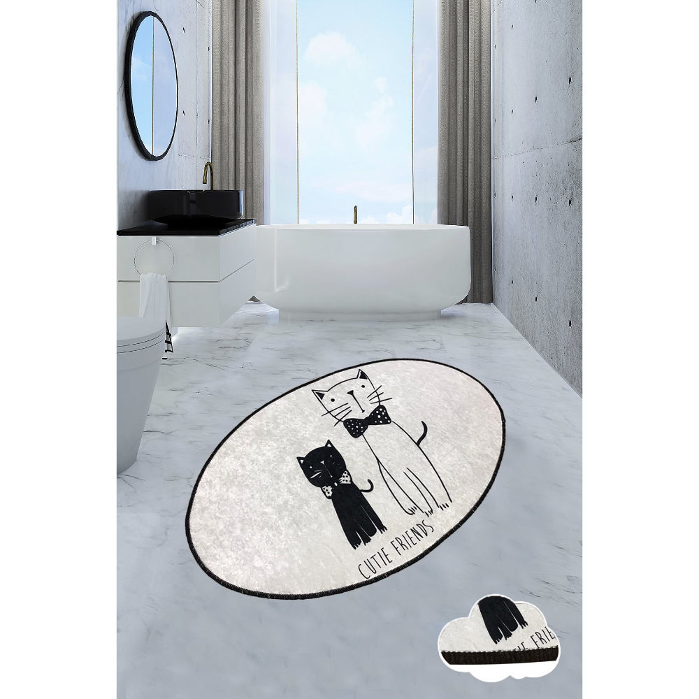 Picture of Ant Decor Cuttie Friends Cat Printed Non Slip Area Rug