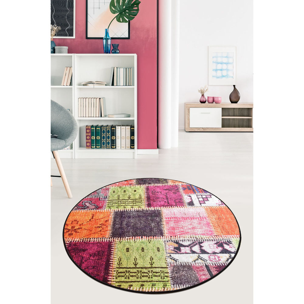 Picture of Ant Decor Alvina Round Shaped Decorative Non Slip Area Rug
