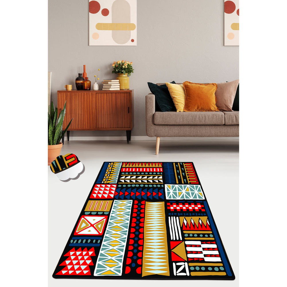 Picture of Ant Decor Asymetric Patterned Decorative Non Slip Area Rug