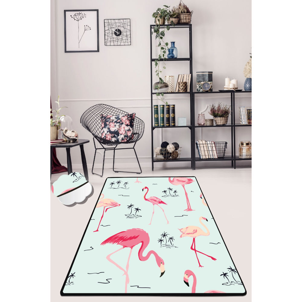 Picture of Ant Decor Flamingo Printed Decorative Non Slip Area Rug