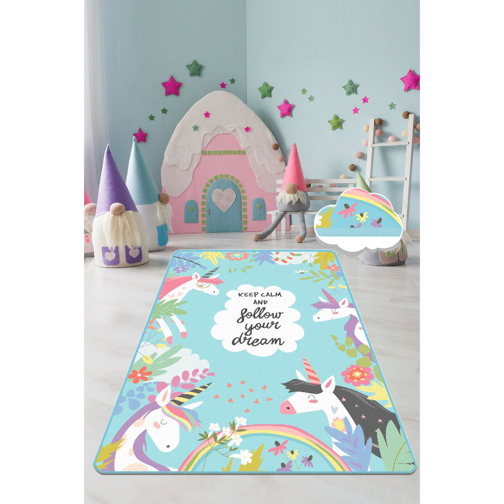 Picture of Ant Decor Keep Calm and Follow Your Dreams Patterned Non Slip Area Rug
