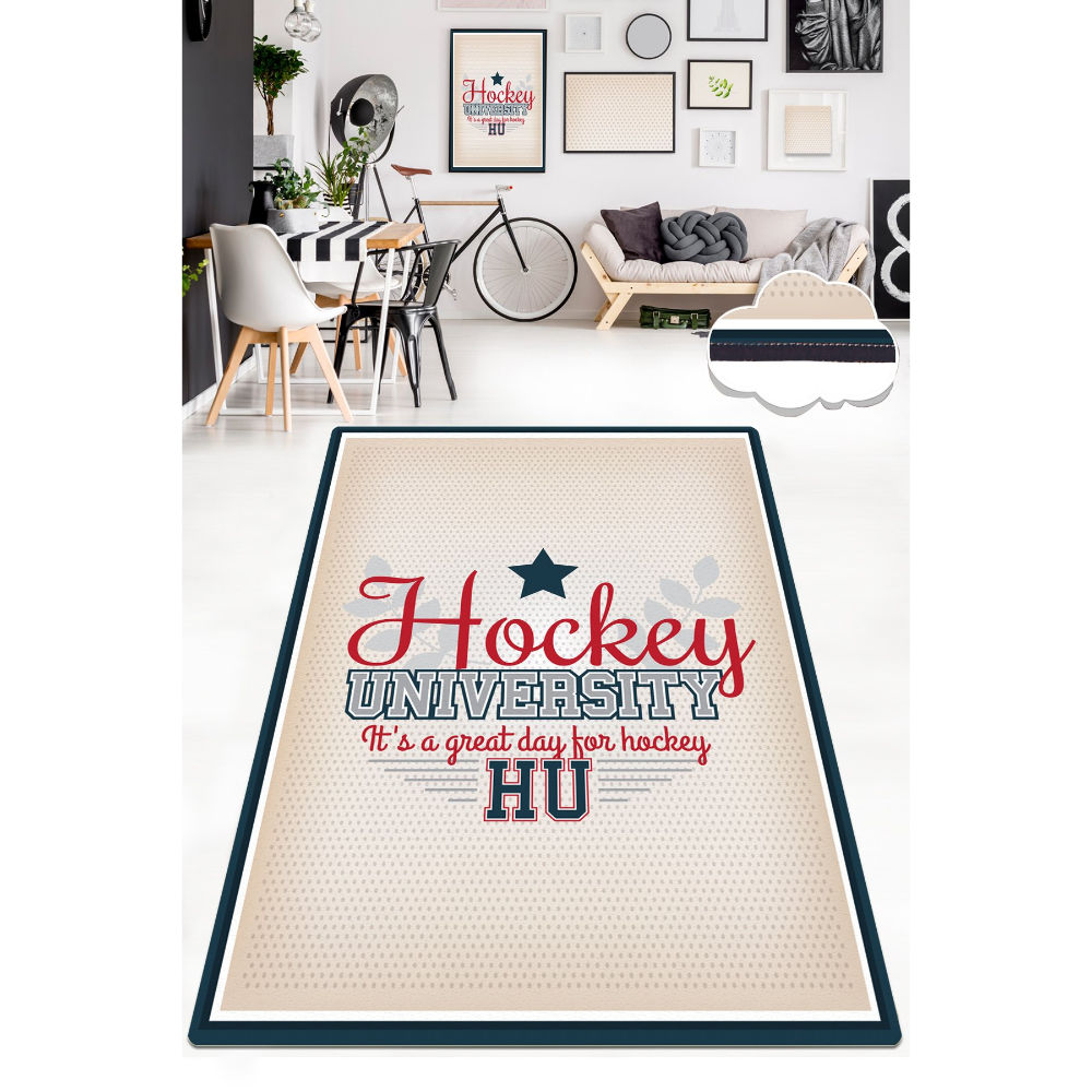 Picture of Ant Decor Hockey University Printed Non Slip Area Rug