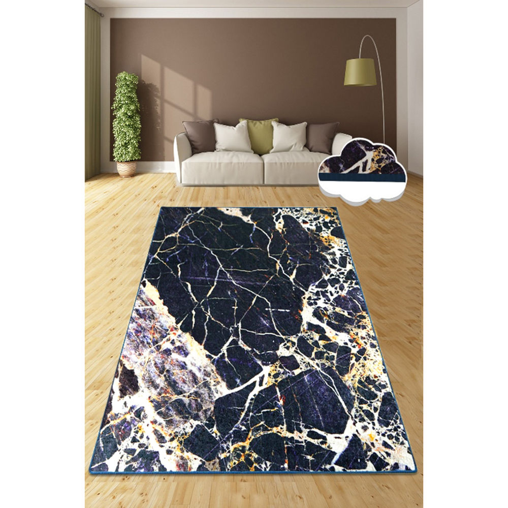 Picture of Ant Decor Natural Stone Patterned Living Room Non Slip Area Rug