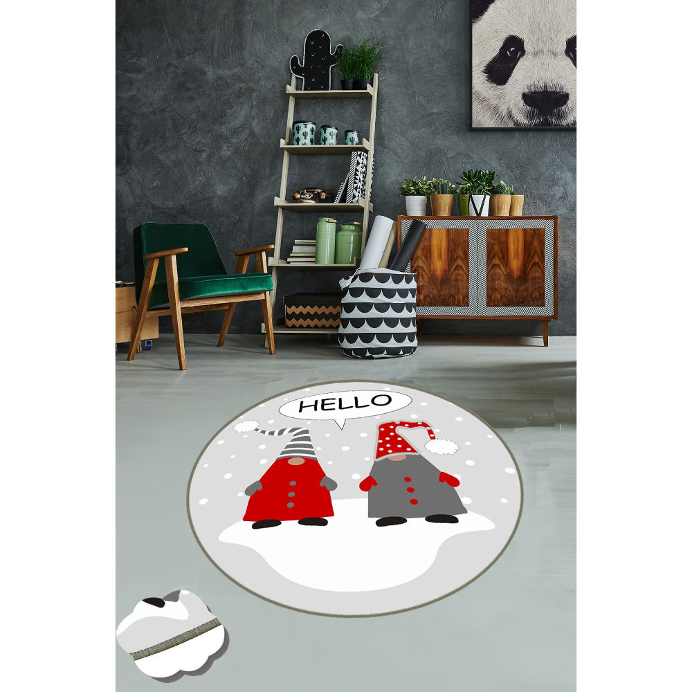 Picture of Ant Decor Snowman Printed Decorative Non Slip Area Rug