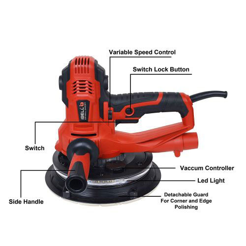 Buy Online iBELL Corded Electric Wall Sander with Vacuum and LED in UAE