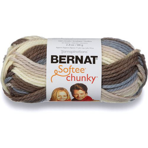 Picture of Bernat Softee Chunky Acrylic Guage 5 Bulky Yarn, Cream & Brown,79g