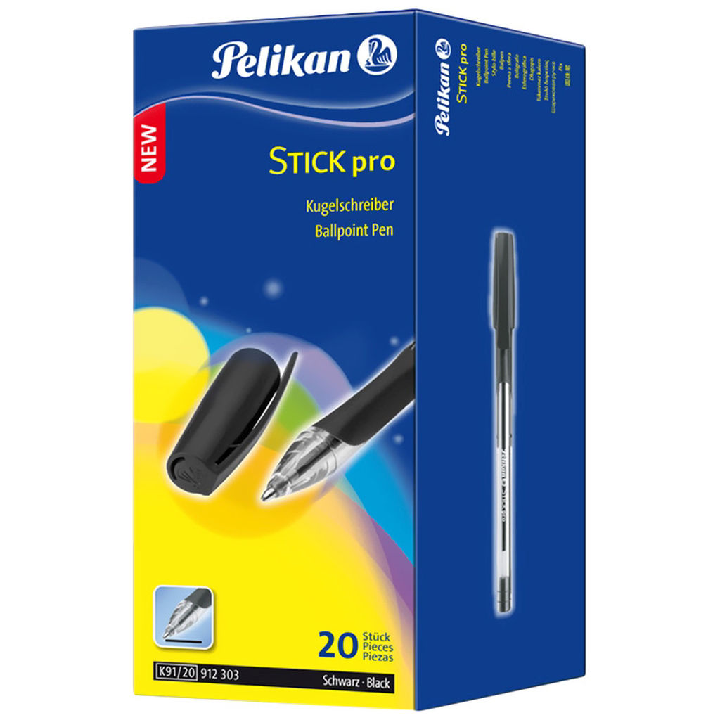Picture of Pelikan Stick Pro Ball Pen Box Black, Set of 20