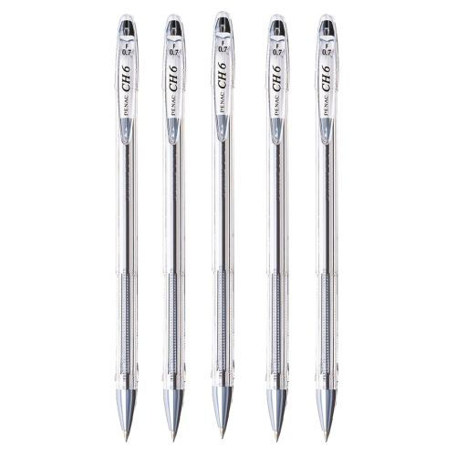 Picture of Penac CH6 Fine Ball Pen Transparent 0.7mm, Pack of 5