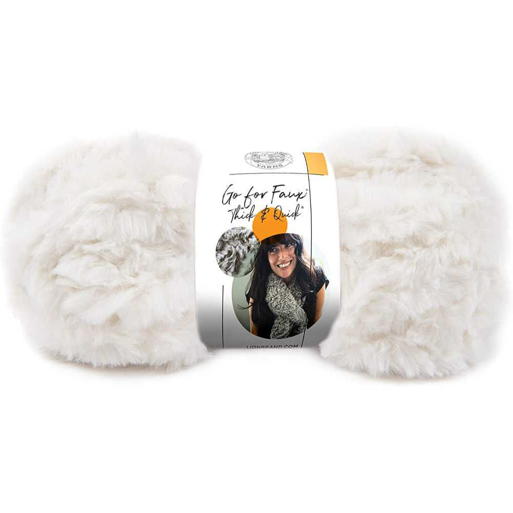 Picture of Lion Brand Go for Faux Thick & Quick Yarn, White