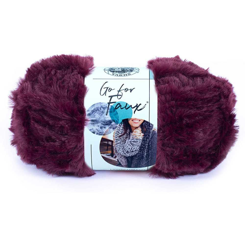 Picture of Lion Brand Go for Faux Yarn, Velvet Maroon, 164yards