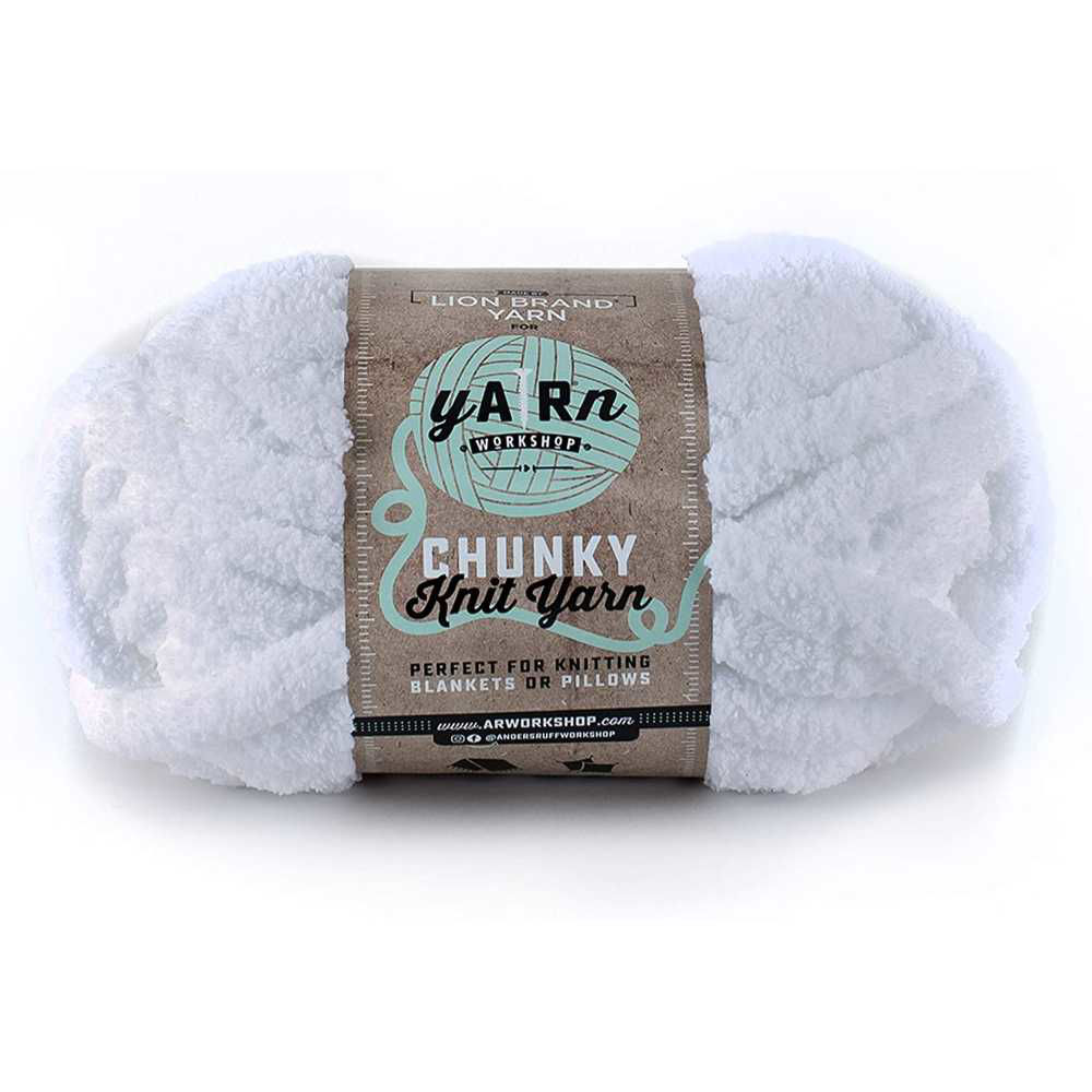 Picture of Lion Brand Chunky Knit Yarn for Blanket or Pillow, White