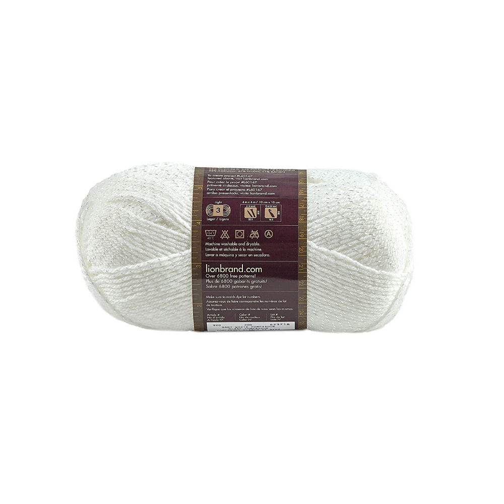 Picture of Lion Brand Baby Soft Yarn, White, 120 Yards