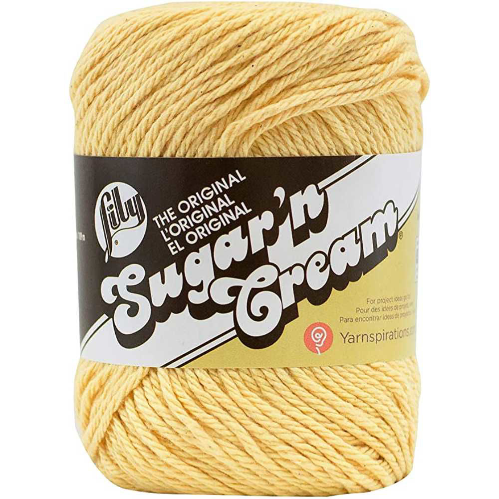 Picture of Lily The Original Sugar'n Cream Solid Yarn, Yellow, 120yards