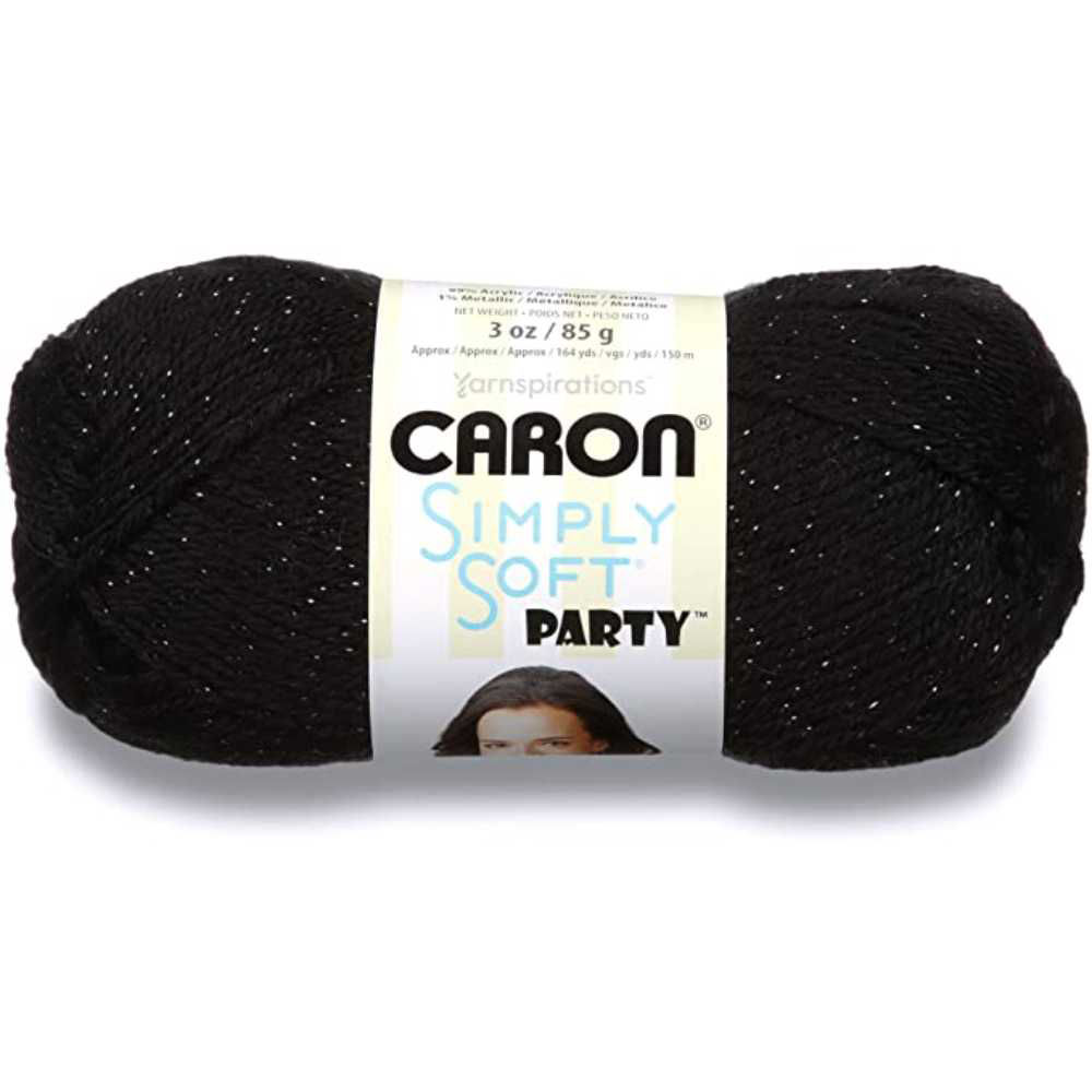 Picture of Caron Simply Soft Party Yarn, Black, 164yards