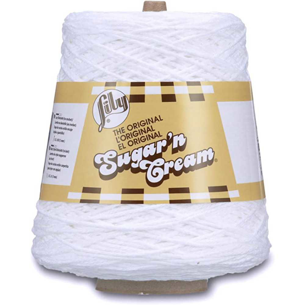Picture of Lily Sugar'n Cream Cotton Cone Yarn,White, 706yards