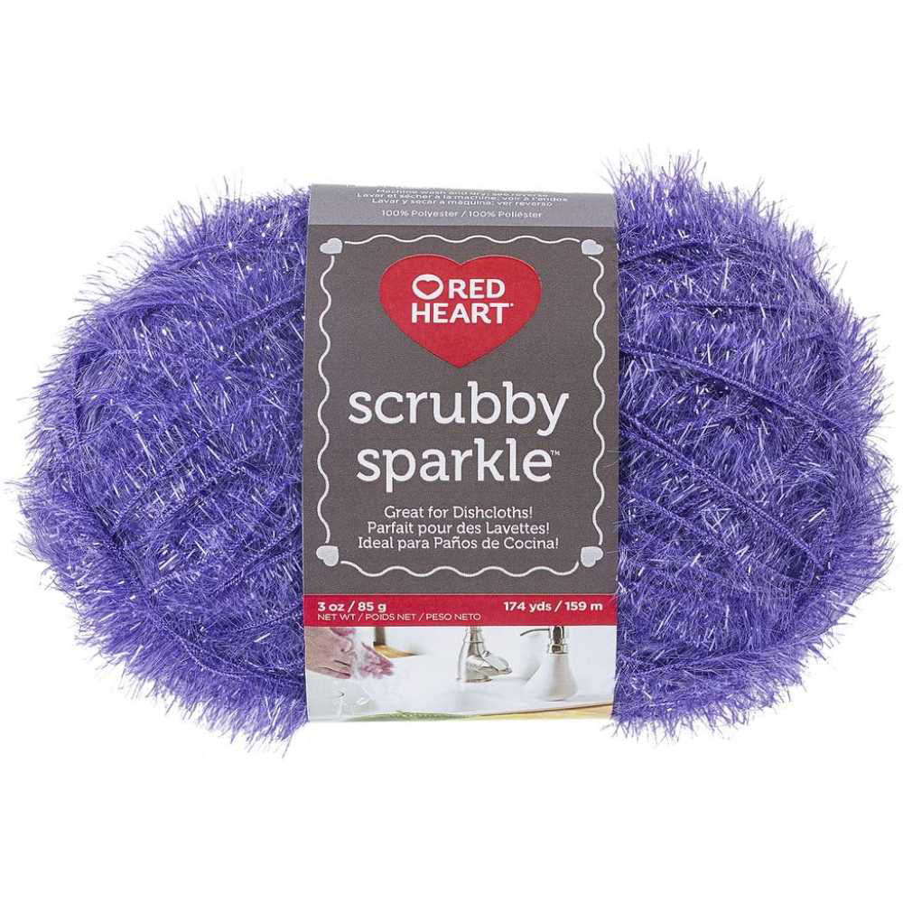 Picture of Red Heart Scrubby Sparkle Yarn, Purple, 174yards