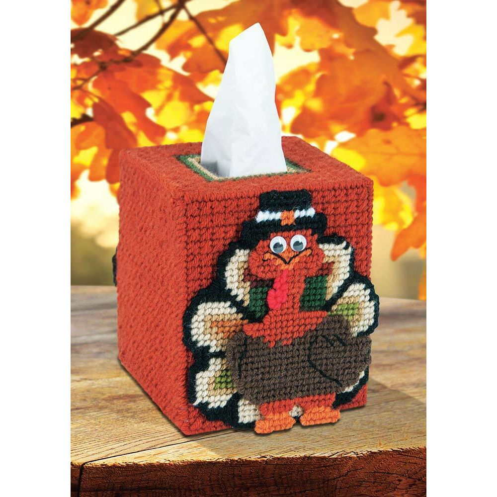 Buy Online Mary Maxim Thomas Turkey Tissue Box Cover Plastic Canvas Kit