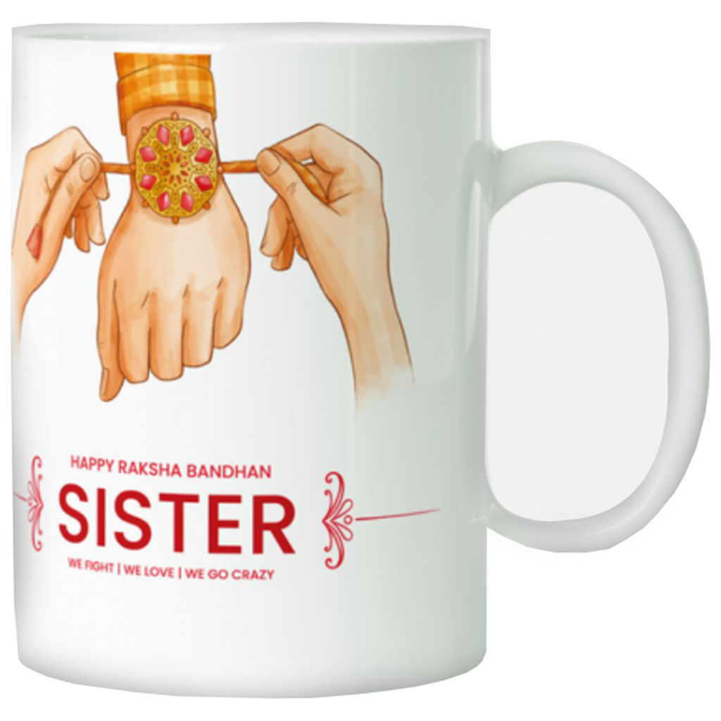 Picture of Ceramic Designer Rakhi Gift Mug, 300ml