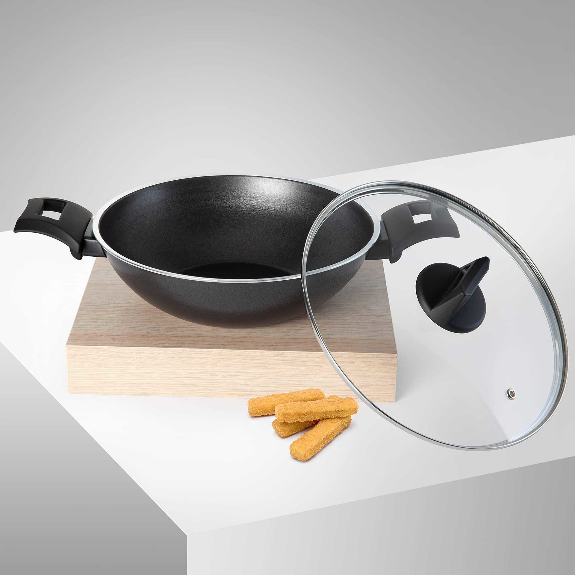 Buy Online Black & Decker NonStick Kadai & Wok Pan with Glass Lid