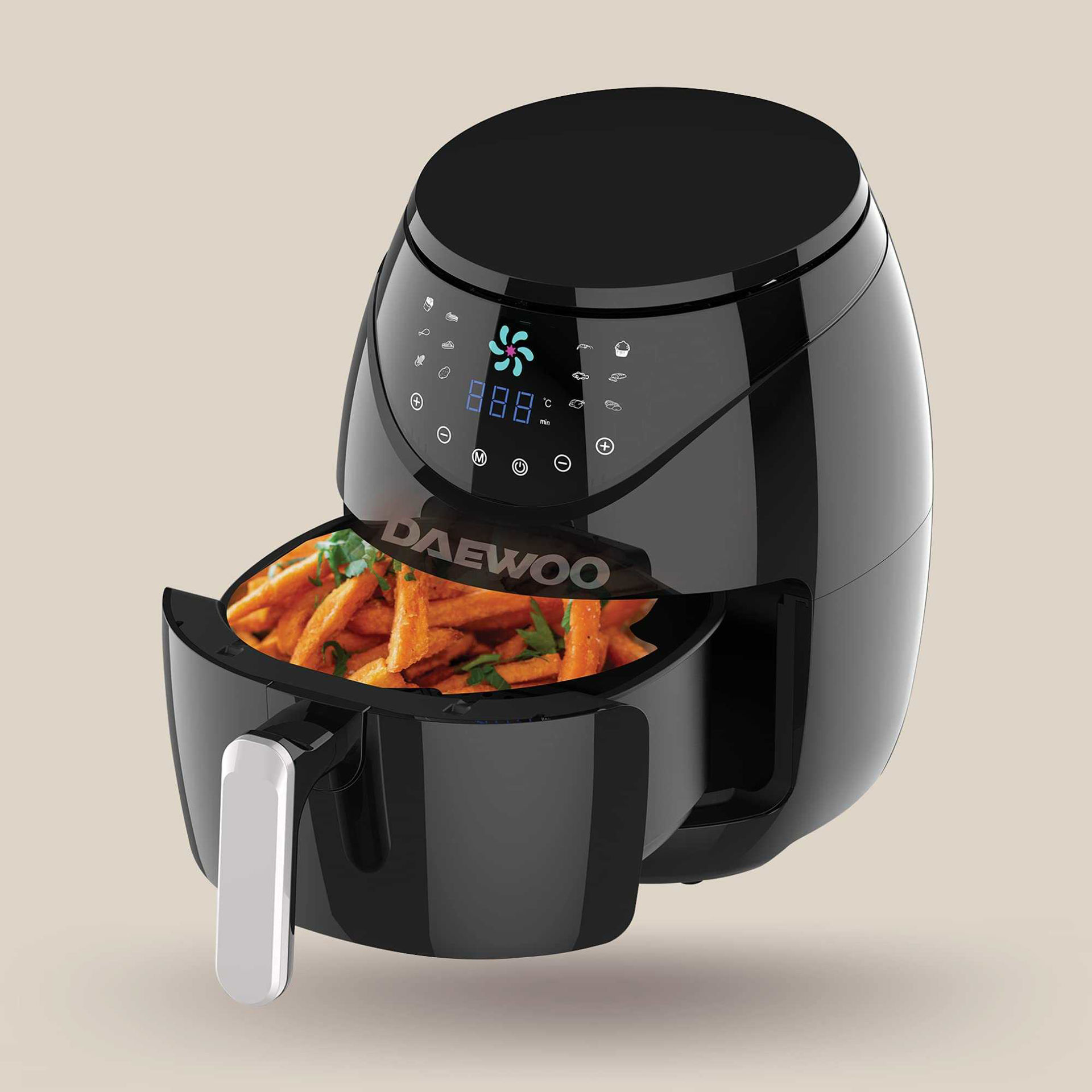 Buy Online Daewoo Digital Air Fryer, 4ltr, 1500W, Black, DAF8020 in UAE