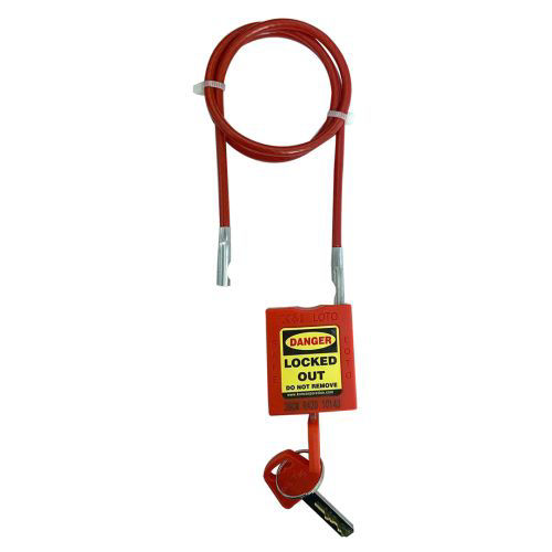 Picture of KRM Cable Safety Padlock Insulated Steel Shackle, Loto, 600 mm