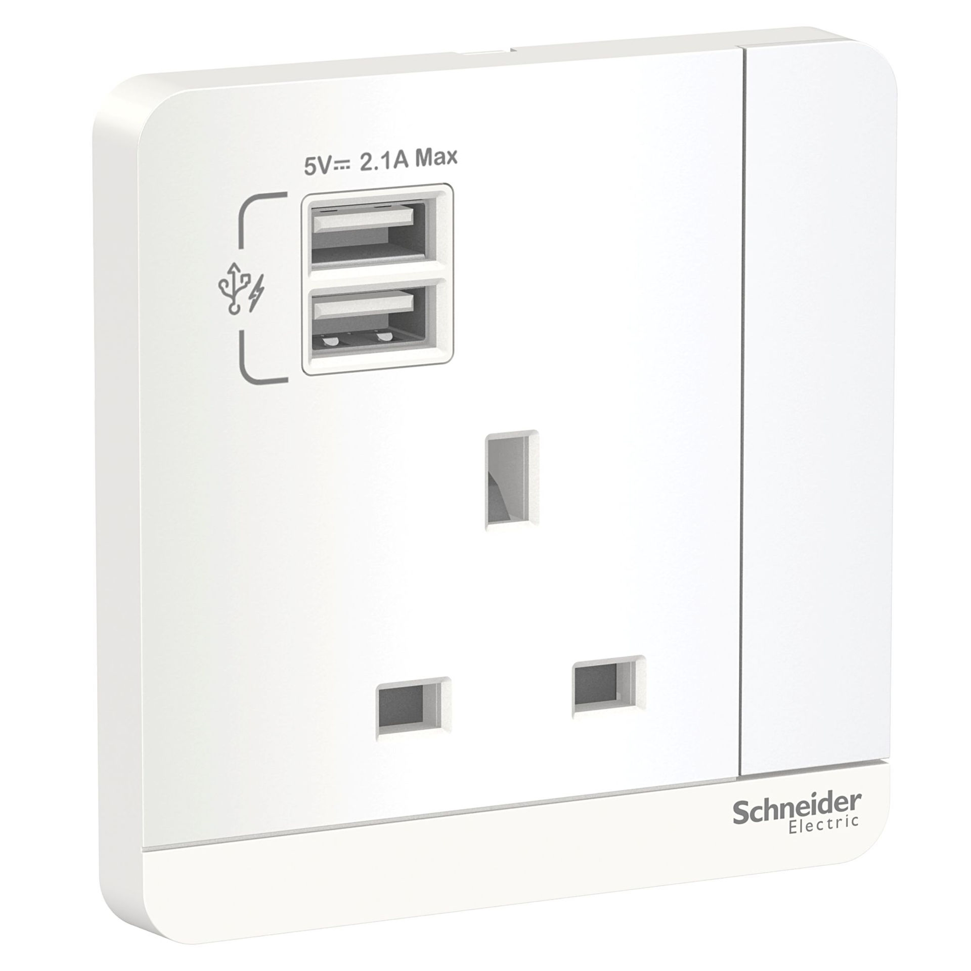 Picture of Schneider Electric Avatar 2USB Charger & 13A Switch Socket
