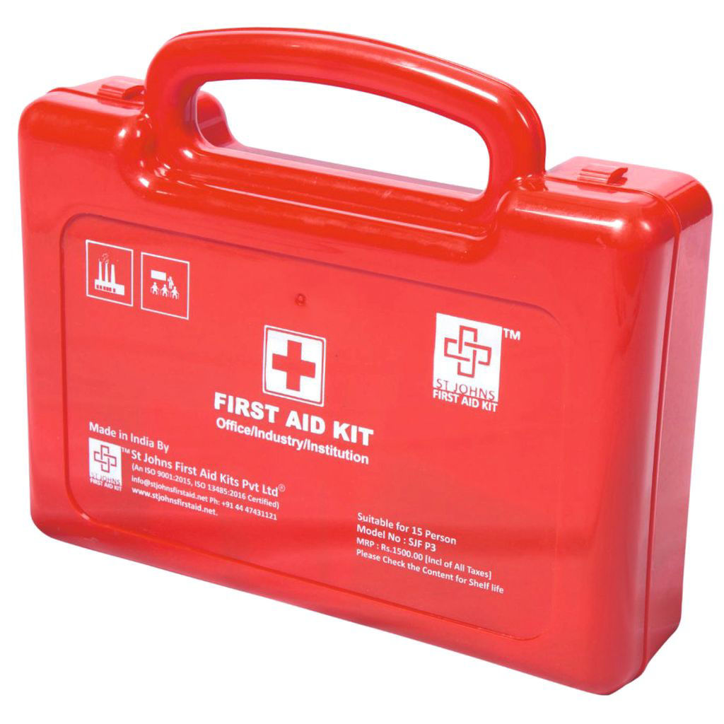 Buy Online St Johns First Aid Workplace First Aid Kit with Plastic Box, SJF P3, Medium in UAE