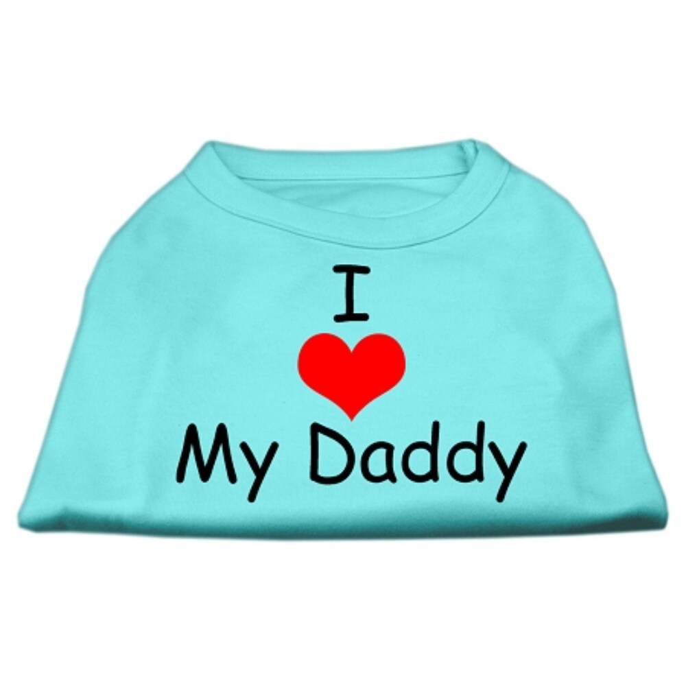 buy-online-i-love-my-daddy-screen-print-shirts-aqua-large-in-uae