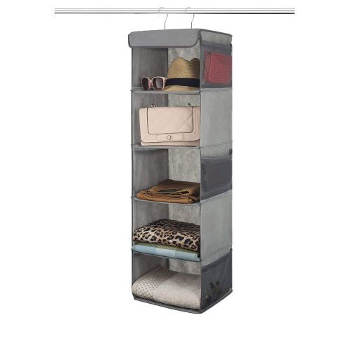 Picture of Double R Bags 5 Shelf Hanging Closet Organizer with 6 Side Mesh Pockets