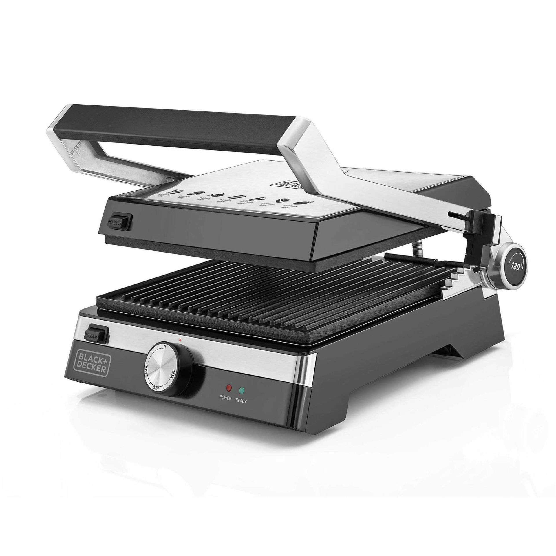 Buy Online Black & Decker Family Health Grill, Black & Silver, 2000W in