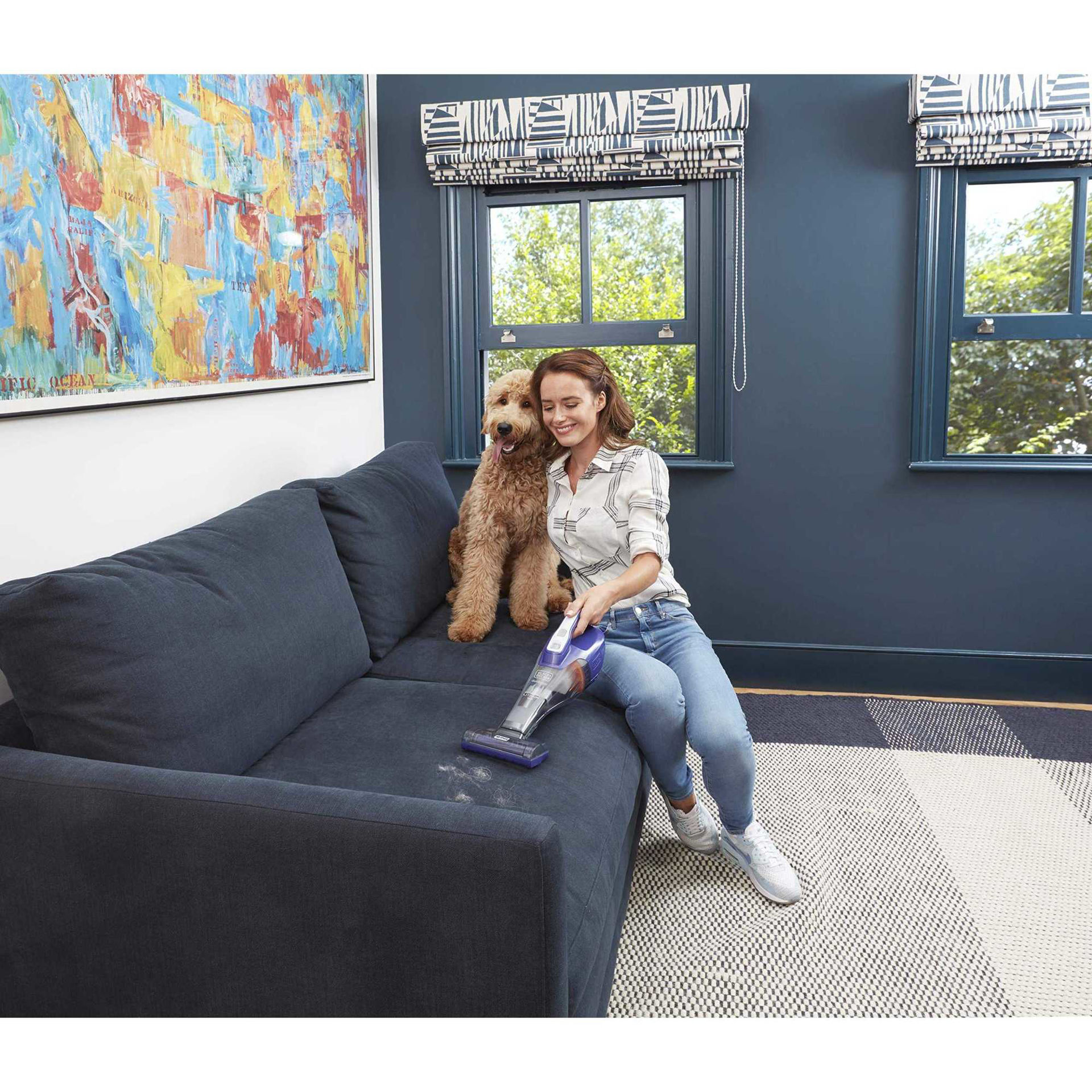 Buy Online Black & Decker Cordless Dustbuster Handheld Pet Care Vacuum, Purple & Grey in UAE