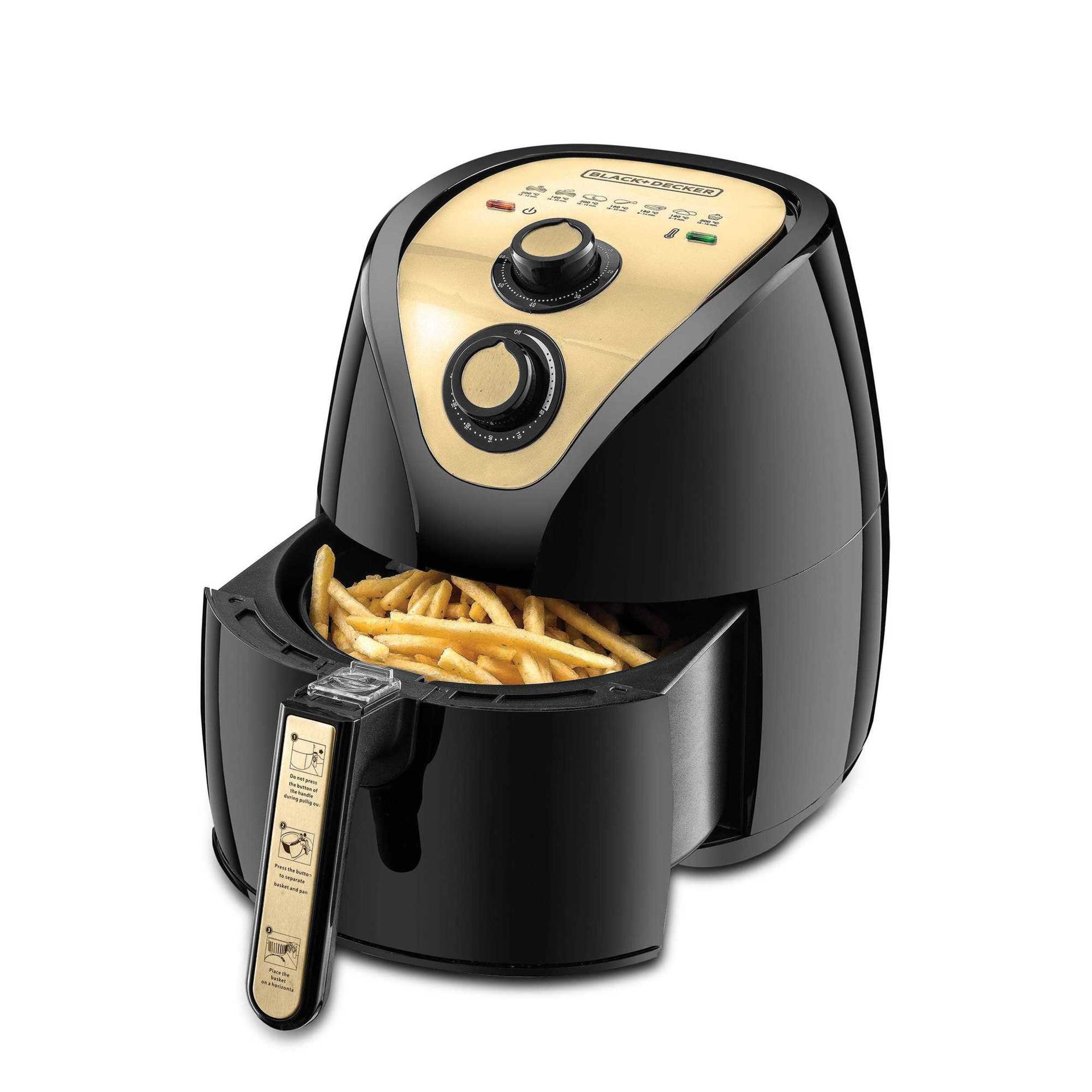 Buy Online Black & Decker 2.5 Liter Air Fryer, Black & Gold, 800 G ...