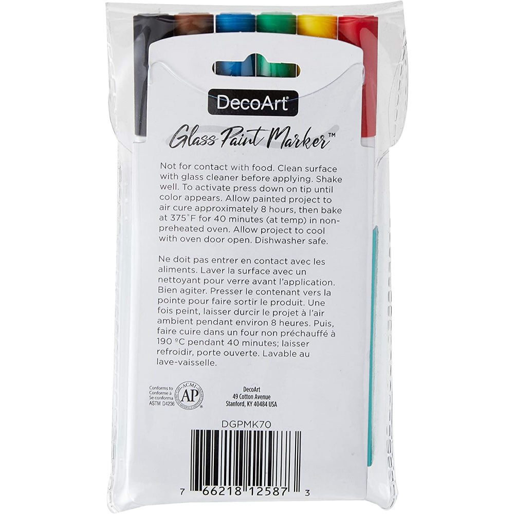 Buy Online DecoArt DecoArt Glass Ceramic Paint Markers, Primary, Set Of