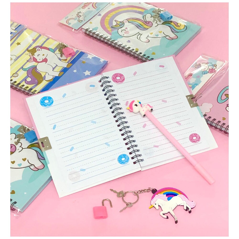 Buy Online Le Delite Hardbound Unicorn Diary With Pen & Keychain Set in ...